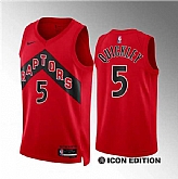 Men's Toronto Raptors #5 Immanuel Quickley Red 2023-24 City Edition Stitched Basketball Jersey Dzhi,baseball caps,new era cap wholesale,wholesale hats